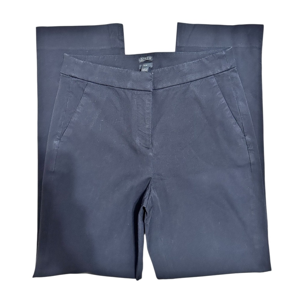 J.Crew Kate‎ straight-leg pant in bi-stretch cotton blend Size 6T Black Trousers